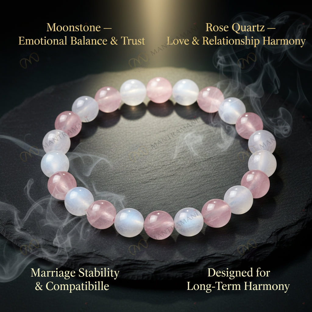 MantraMani Union Grace — Marriage Stability Bracelet for Trust, Compatibility & Long - Term Harmony
