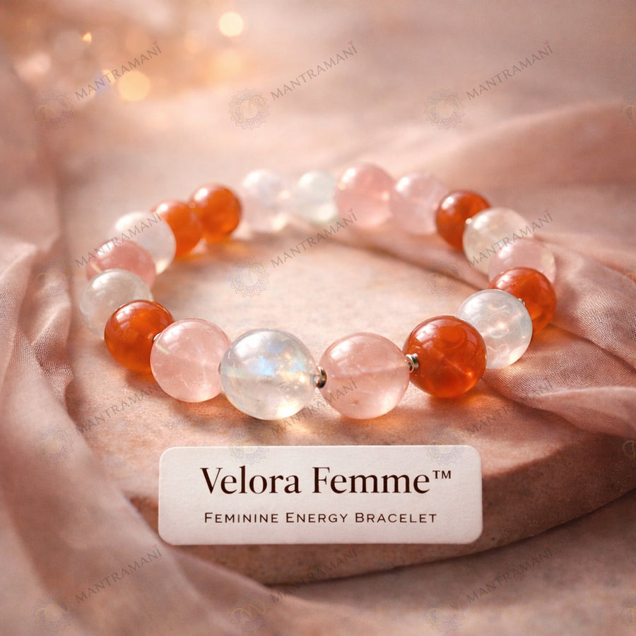 MantraMani Velora Femme— Feminine Energy Bracelet for Hormonal Health, Confidence & Emotional Ease