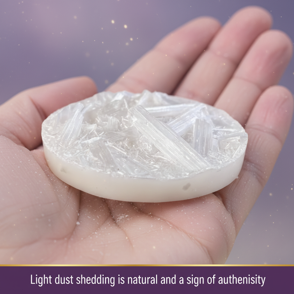 MantraMani SELENITE (Chandramani) – Plate - Cleansing, Charging other crystals,