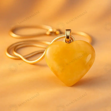 MantraMani Citrine Heart Pendant