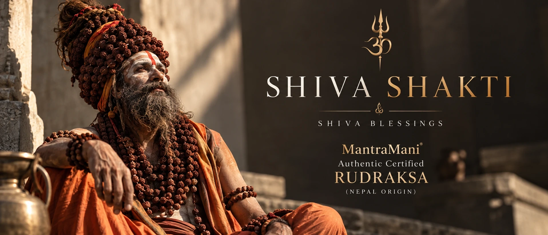 MantraMani Shiva Shakti authentic certified Rudraksha, Nepal origin