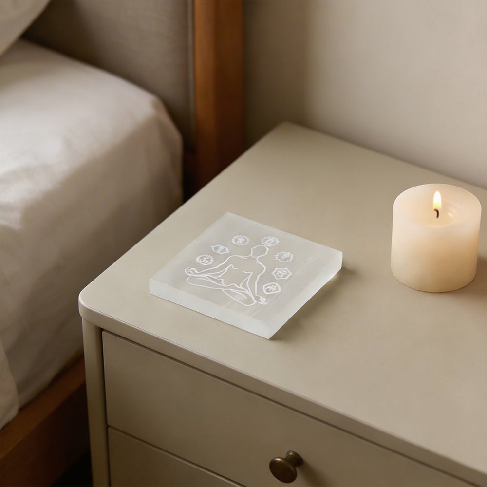 MantraMani Selenite Plate for Cleansing & Charging Crystals
