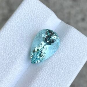 MantraMani 5.11 Carat Blue Aquamarine Pear Cut Natural Loose Gemstone - Imported - Brazil