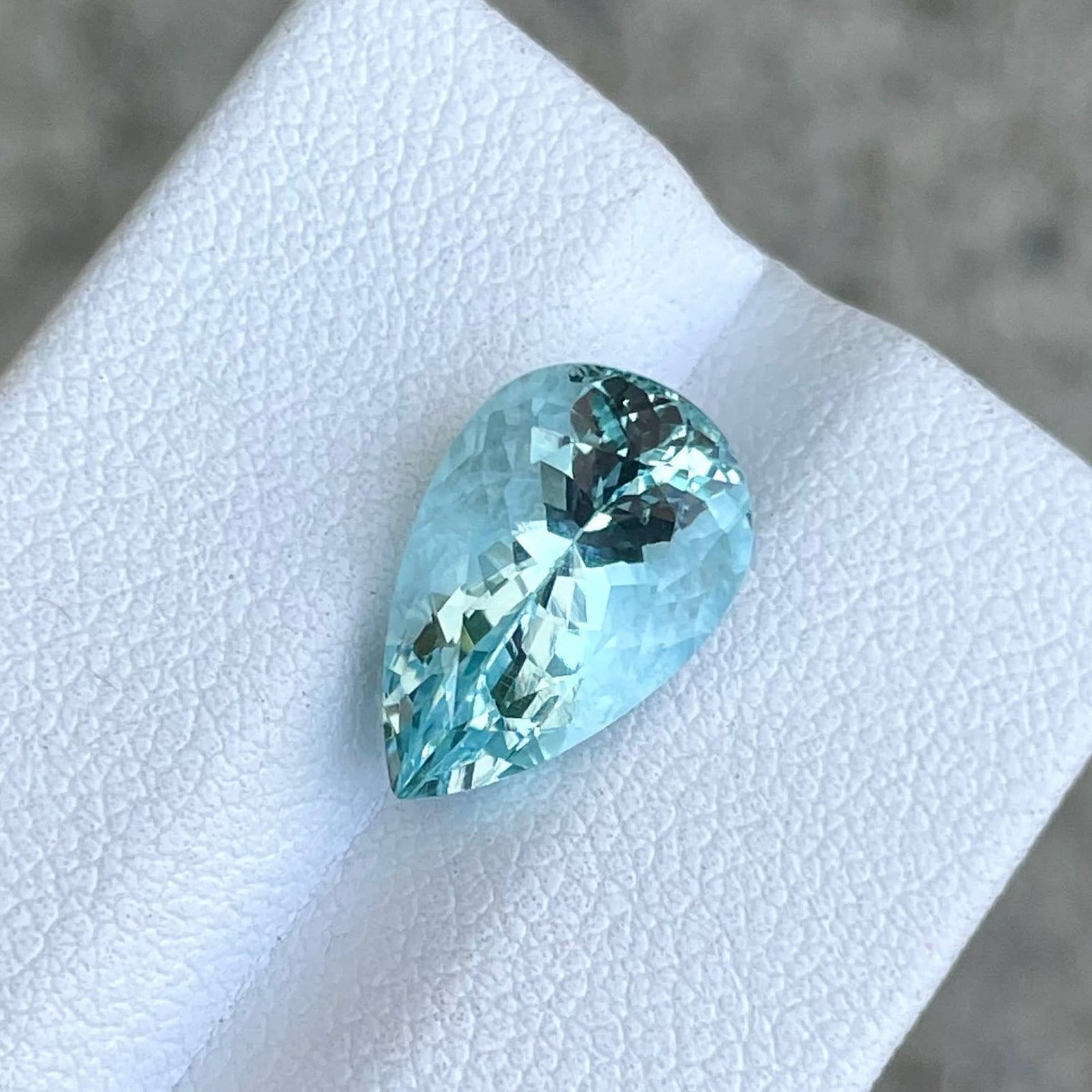 MantraMani 5.11 Carat Blue Aquamarine Pear Cut Natural Loose Gemstone - Imported - Brazil