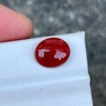 MantraMani Carnelian Loose Gemstone – Authentic, Lab Certified | India - Angle 3