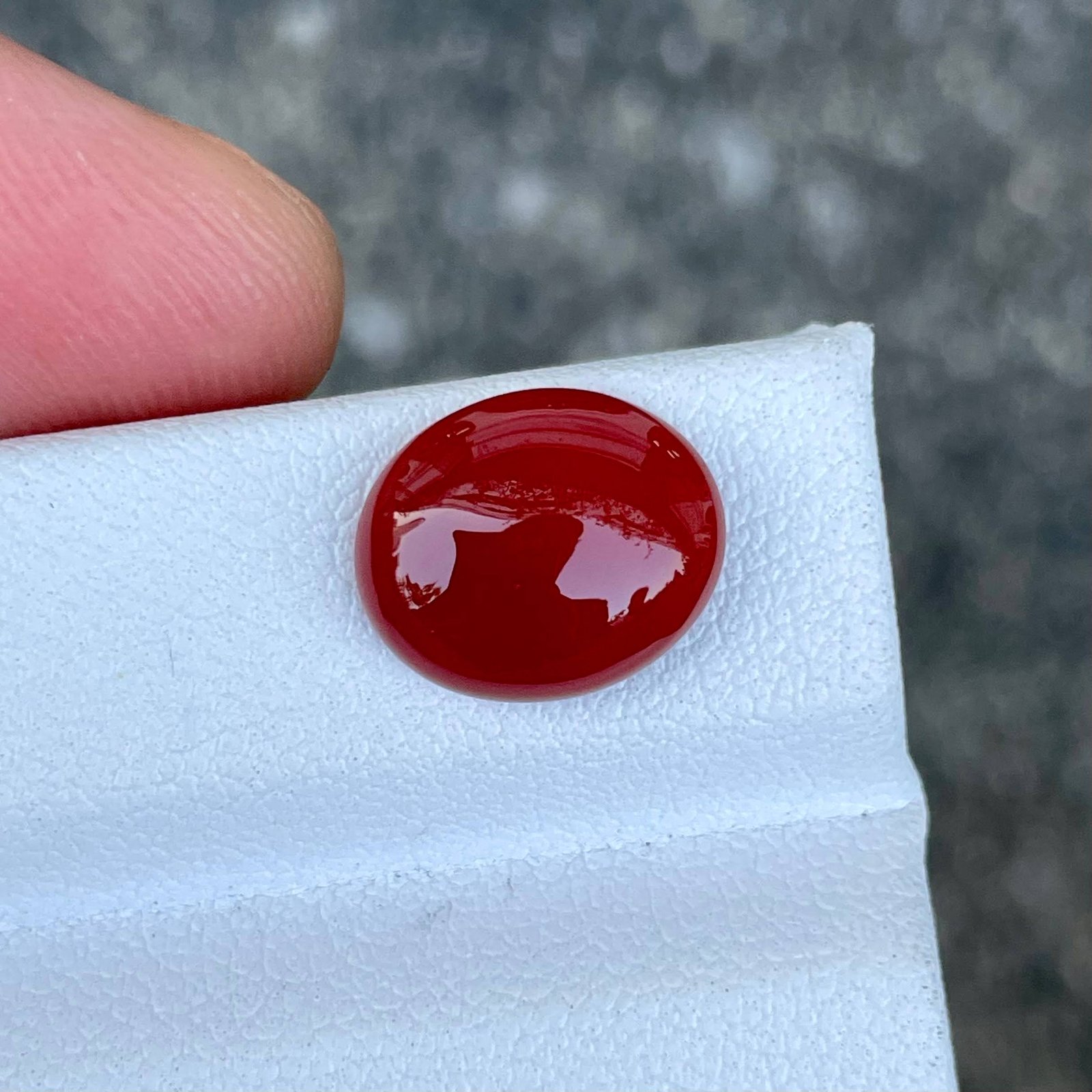 MantraMani 3.42 Carat Red Carnelian Cabochon Cut Natural Loose Gemstone