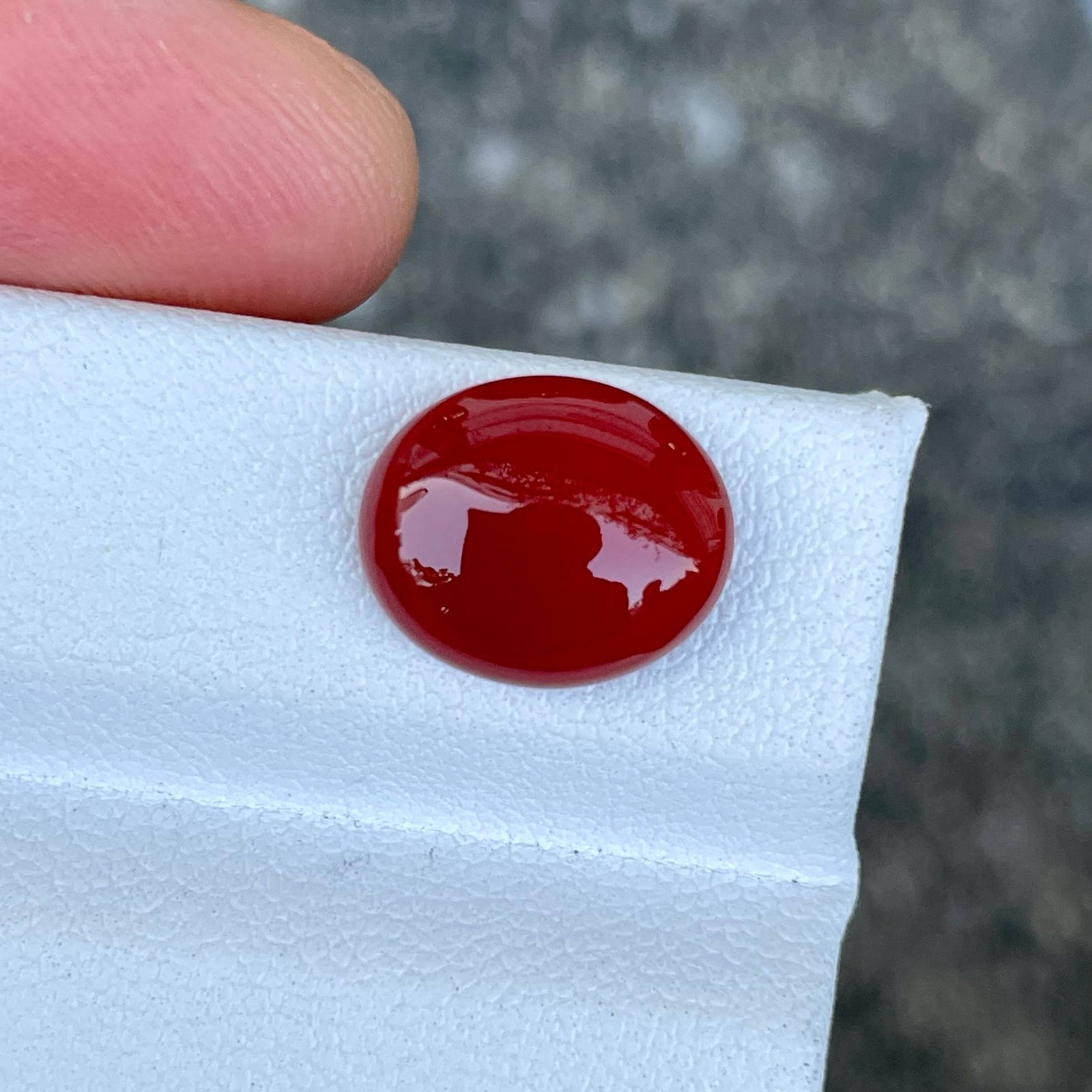 MantraMani Carnelian Loose Gemstone – Authentic, Lab Certified | India - Angle 4