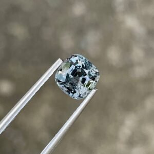 MantraMani 1.41 Carat Gray Spinel Cushion Cut Natural Loose Gemstone