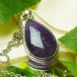 MantraMani Amethyst Crystal Fancy Pendant - Energized Vedic Gemstone Jewelry - MantraMani
