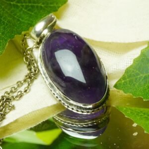 MantraMani Amethyst Crystal Fancy Pendant - Natural Gemstone Pendant for Spiritual Growth, Intuition & Elegant Crystal Jewelry