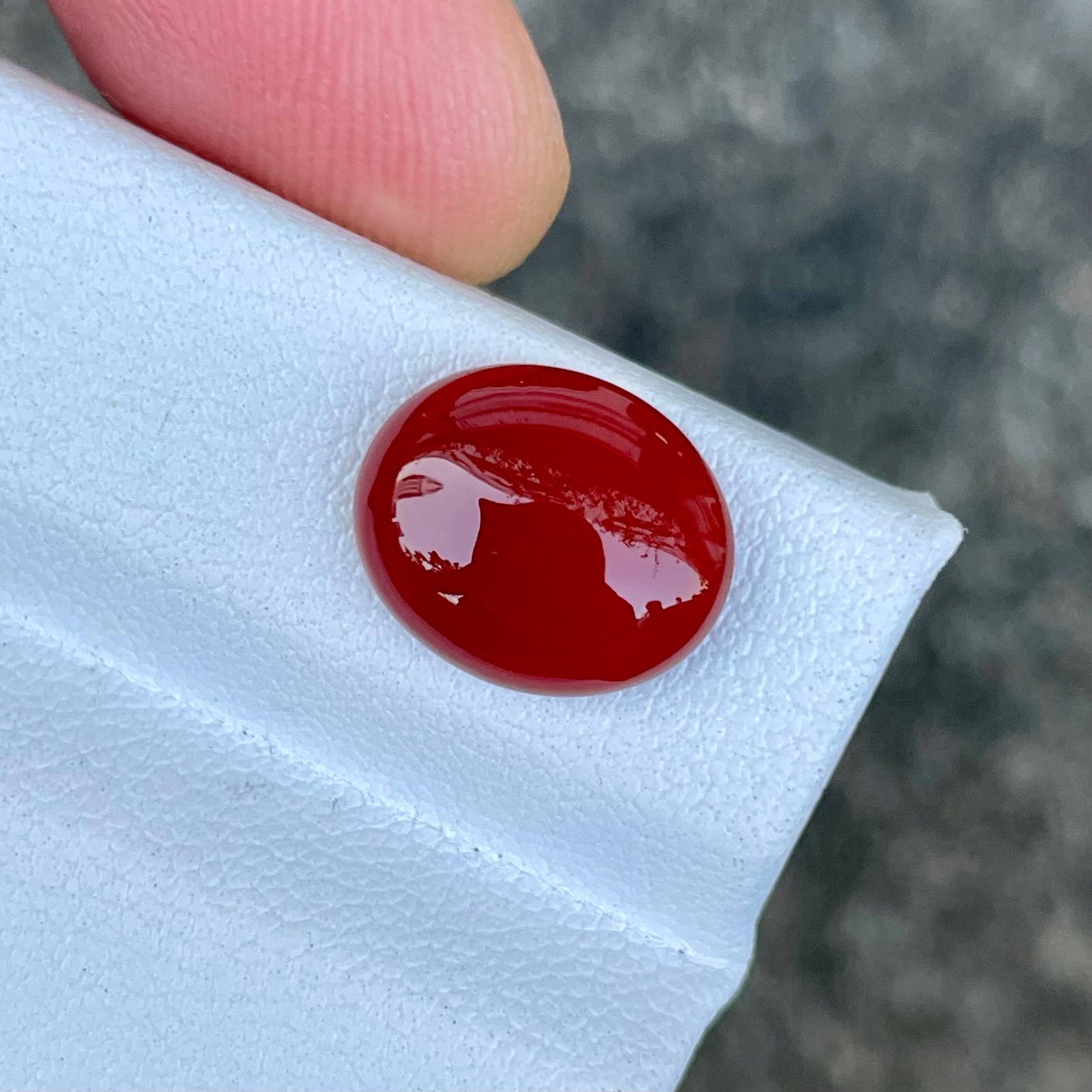 MantraMani Carnelian Loose Gemstone – Authentic, Lab Certified | India - Angle 5