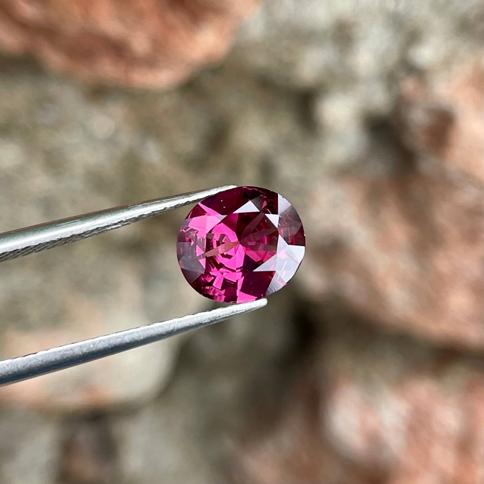MantraMani 2.05 Carat Rich Pink Garnet Oval Cut Natural Loose Gemstone