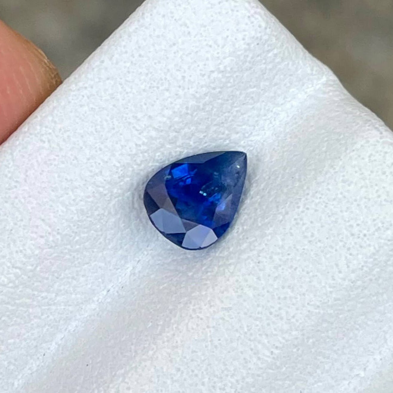 MantraMani 0.87 Carat Blue Sapphire Pear Cut Natural Loose Gemstone