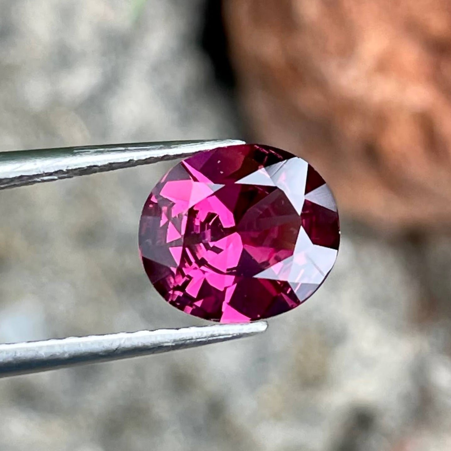 MantraMani 2.05 Carat Rich Pink Garnet Oval Cut Natural Loose Gemstone