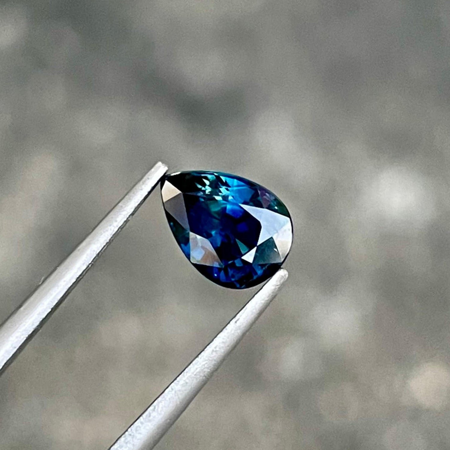 MantraMani 1.11 Carat Teal Sapphire Pear Cut Natural Loose Gemstone