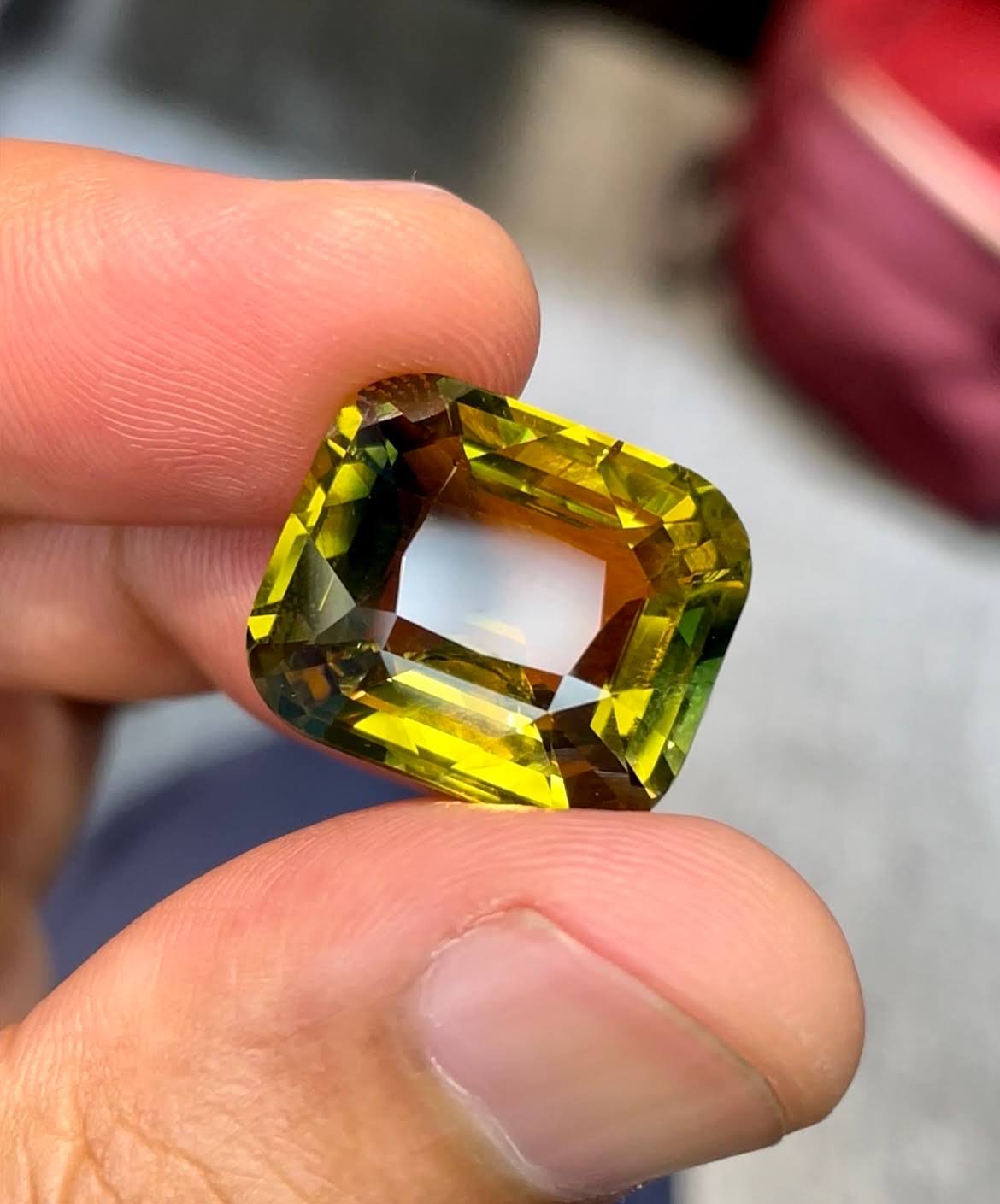 MantraMani 22.24 Carat Bicolor Sapphire Cushion Cut Natural Loose Gemstone