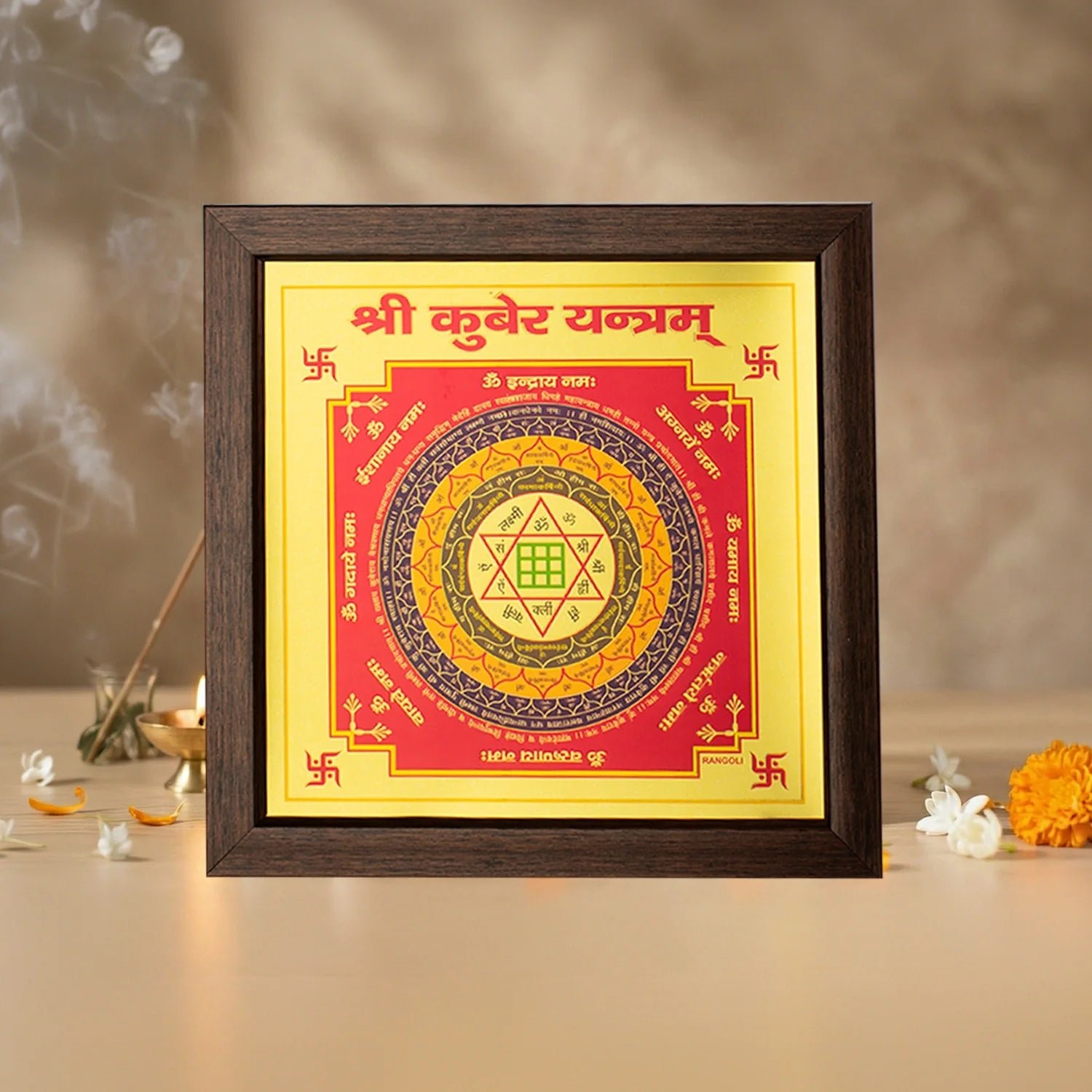 MantraMani Shree Kuber Yantra (9×9 inch) with Frame