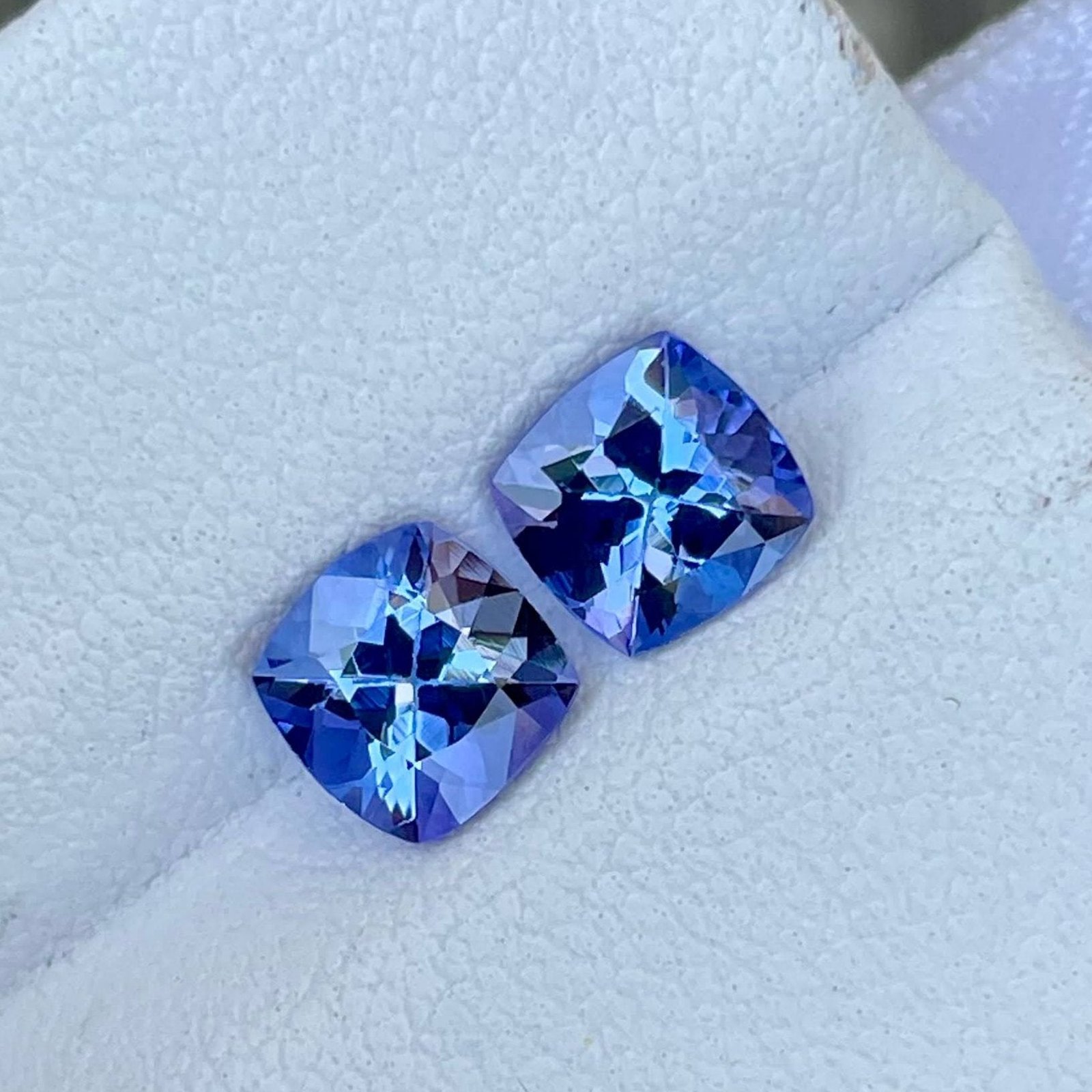 MantraMani 1.85 Carat Blue Tanzanite Cushion Cut Natural Loose Gemstone - Imported - Tanzania