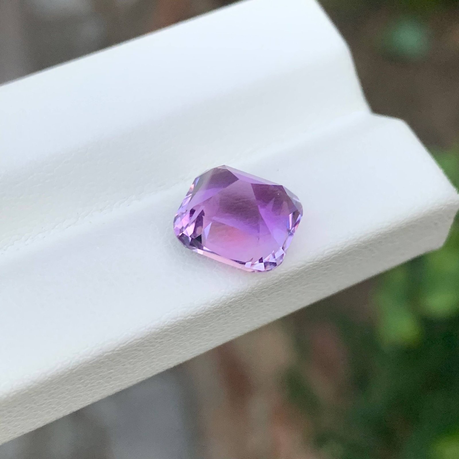 MantraMani 4.25 Carat Amethyst Cushion Cut Natural Loose Gemstone - Imported - Brazil
