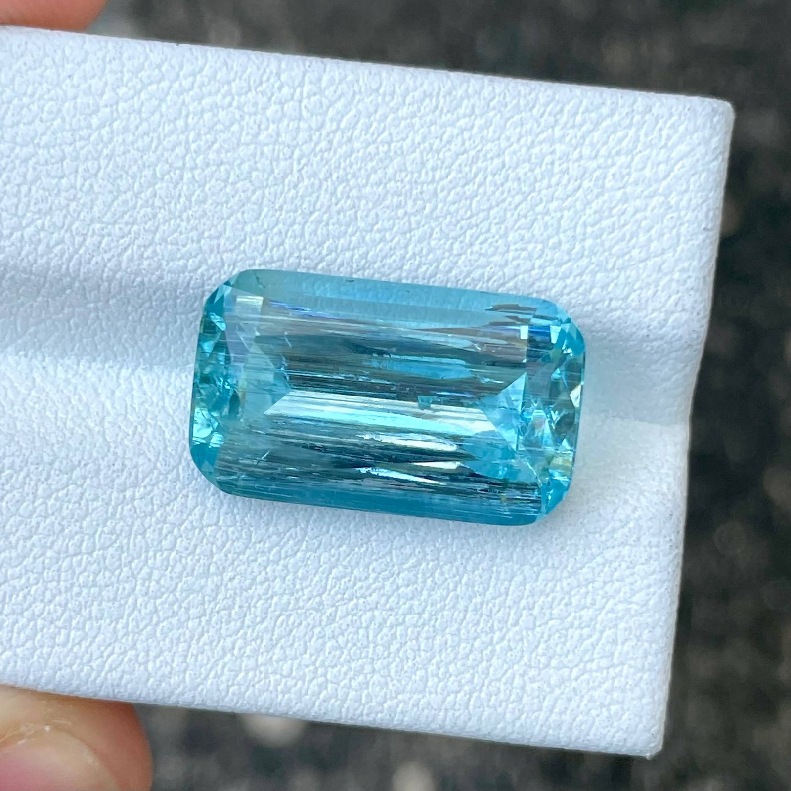 MantraMani 11.20 Carat Blue Aquamarine Cushion Cut Natural Loose Gemstone - Imported - Brazil