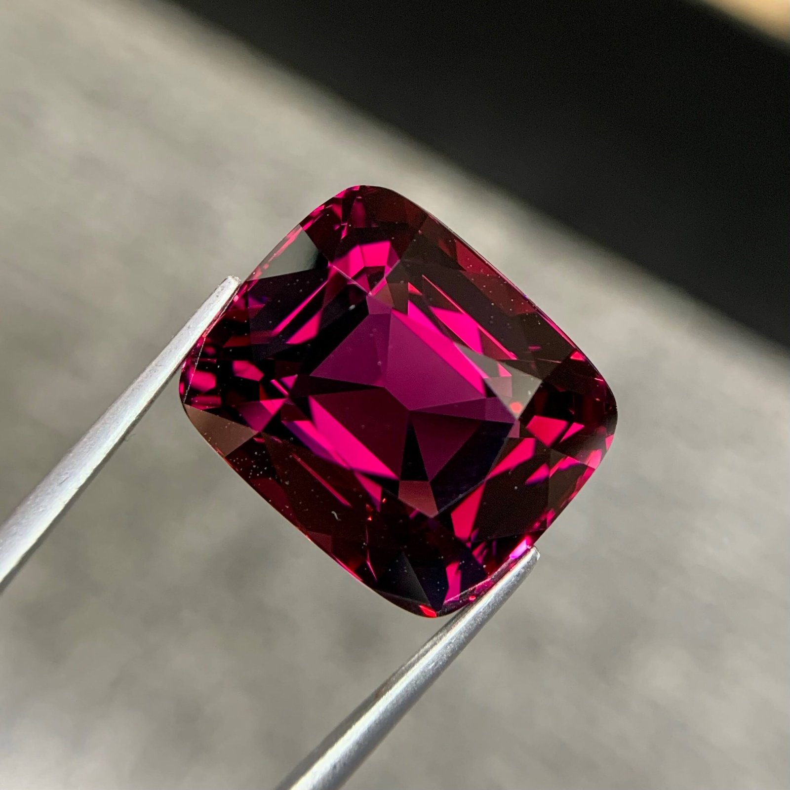 MantraMani 20.06 Carat Red Garnet Cushion Cut Natural Loose Gemstone