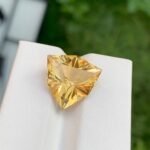 MantraMani Citrine Loose Gemstone – Authentic, Lab Certified | India - Angle 3