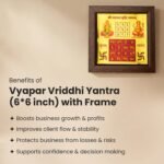 MantraMani® Vyapar Vriddhi Yantra (6×6 inch) with Frame