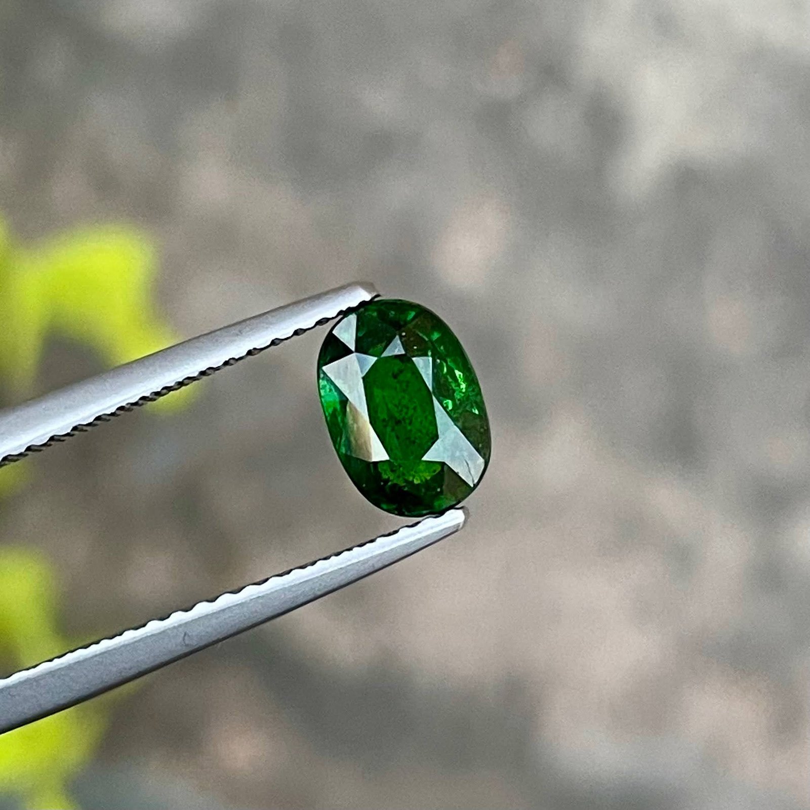 MantraMani 1.30 Carat Green Garnet Oval Cut Natural Loose Gemstone