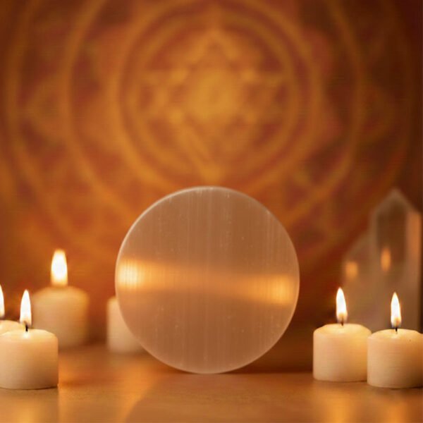 MantraMani Selenite Plate for Cleansing & Charging Crystals