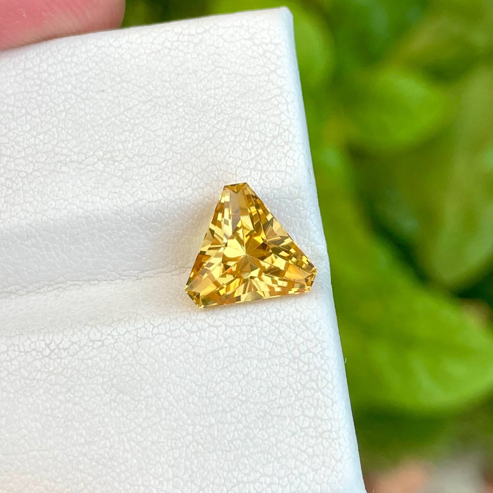 MantraMani 2.90 Carat Citrine Trillion Cut Natural Loose Gemstone - Imported - Brazil