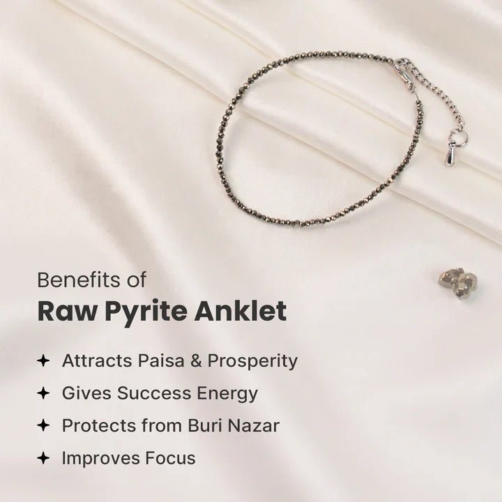 MantraMani SELENITE & PYRITE (Chandramani / Suvarnaprastha) - Energized Vedic Gemstone Jewelry - MantraMani