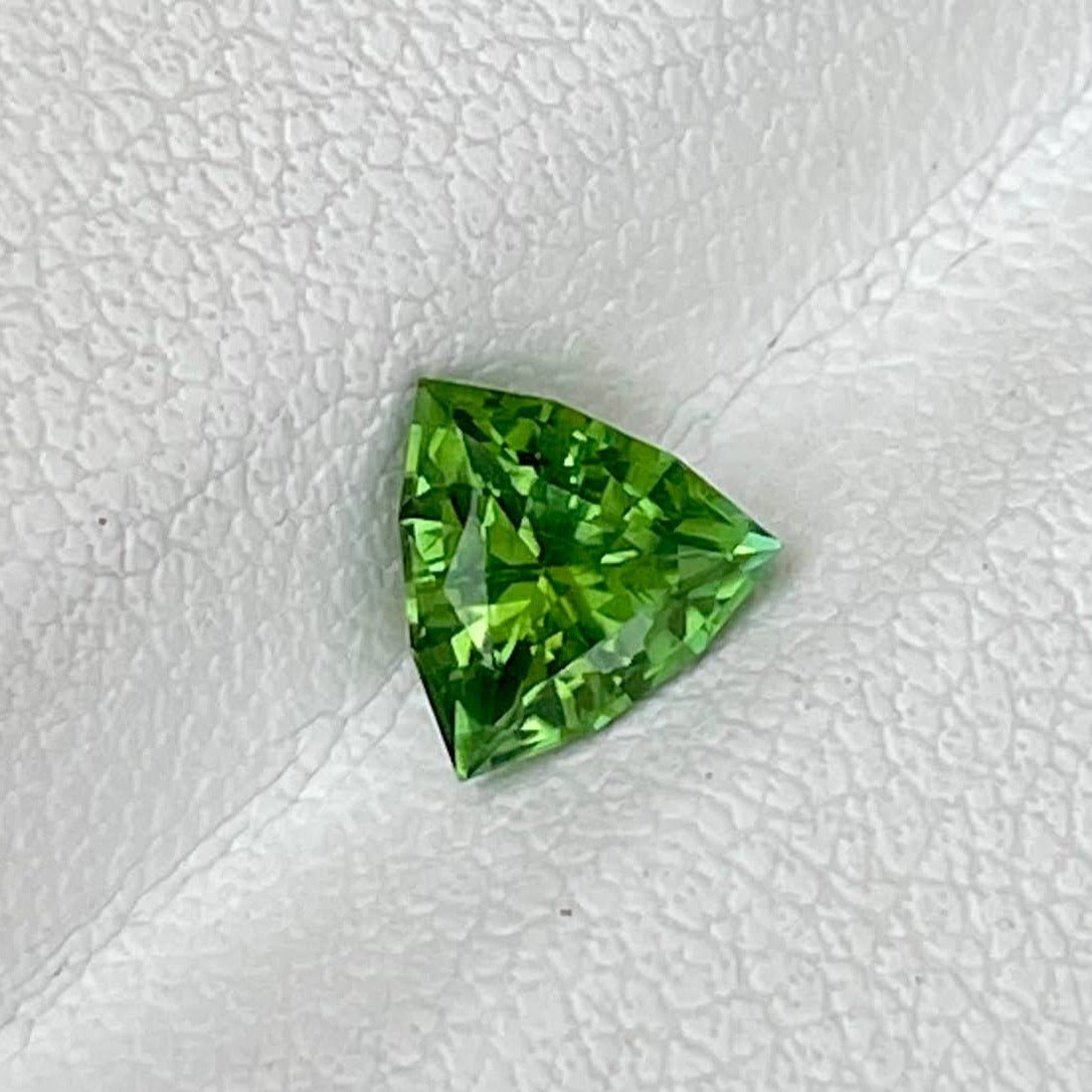 MantraMani 0.66 Carat Green Tourmaline Trillion Cut Natural Loose Gemstone