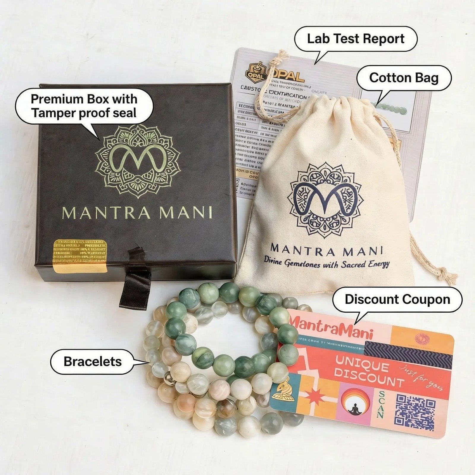 MantraMani Natural Black Tourmaline Anklet - Energized Vedic Gemstone Jewelry - MantraMani