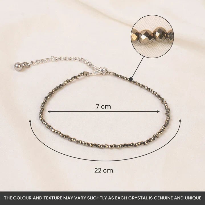 MantraMani SELENITE & PYRITE (Chandramani / Suvarnaprastha) - Energized Vedic Gemstone Jewelry - MantraMani