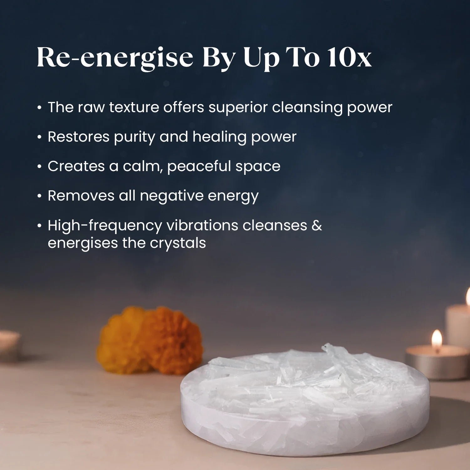 MantraMani SELENITE & GARNET (Chandramani / Tamra Mani / Rakta Mani) - Energized Vedic Gemstone Jewelry - MantraMani