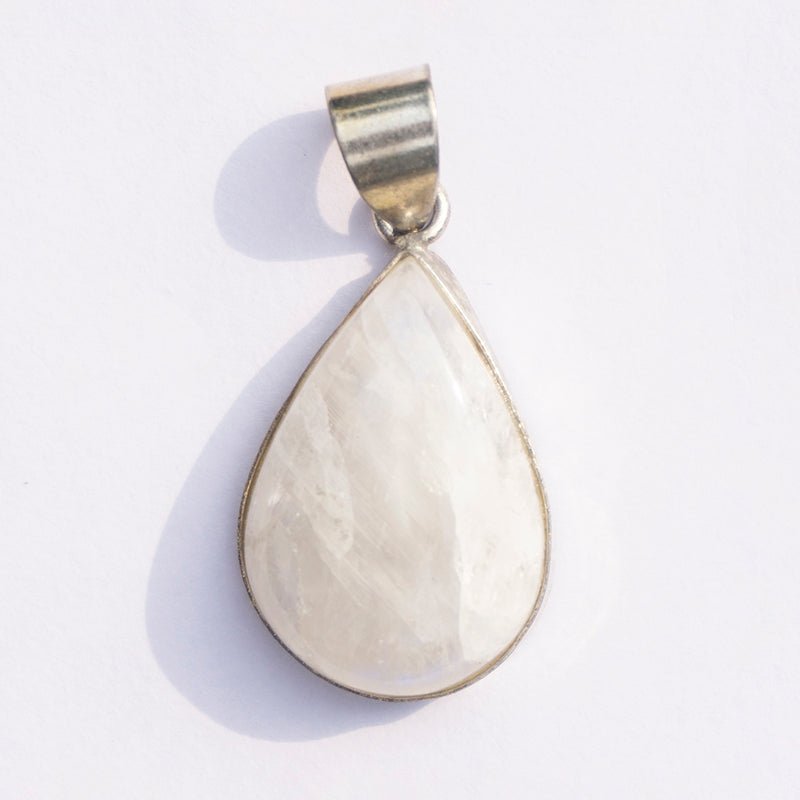 MantraMani Moonstone Crystal Pendant - Energized Vedic Gemstone Jewelry - MantraMani