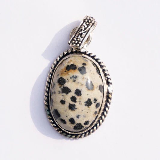 MantraMani Dalmation Jasper Crystal Pendant