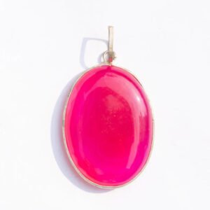 MantraMani Pink Onyx Crystal Oval Pendant