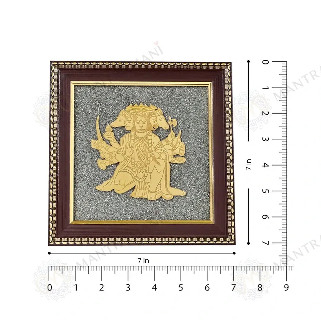 MantraMani Panchamukhi Hanuman Pyrite Frame for Strength and Protection Combo - Energized Vedic Gemstone Jewelry - MantraMani