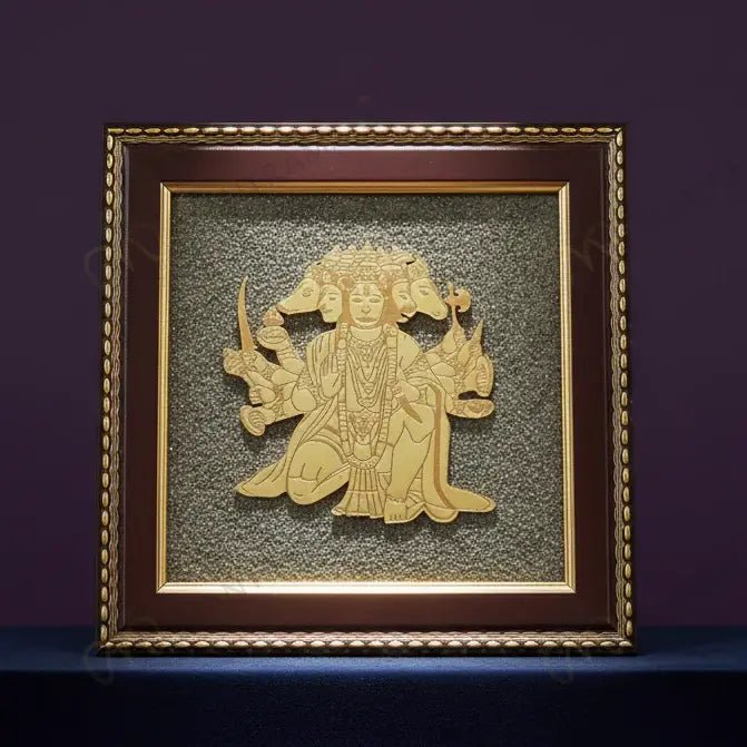 MantraMani Panchamukhi Hanuman Pyrite Frame for Strength and Protection Combo - Energized Vedic Gemstone Jewelry - MantraMani