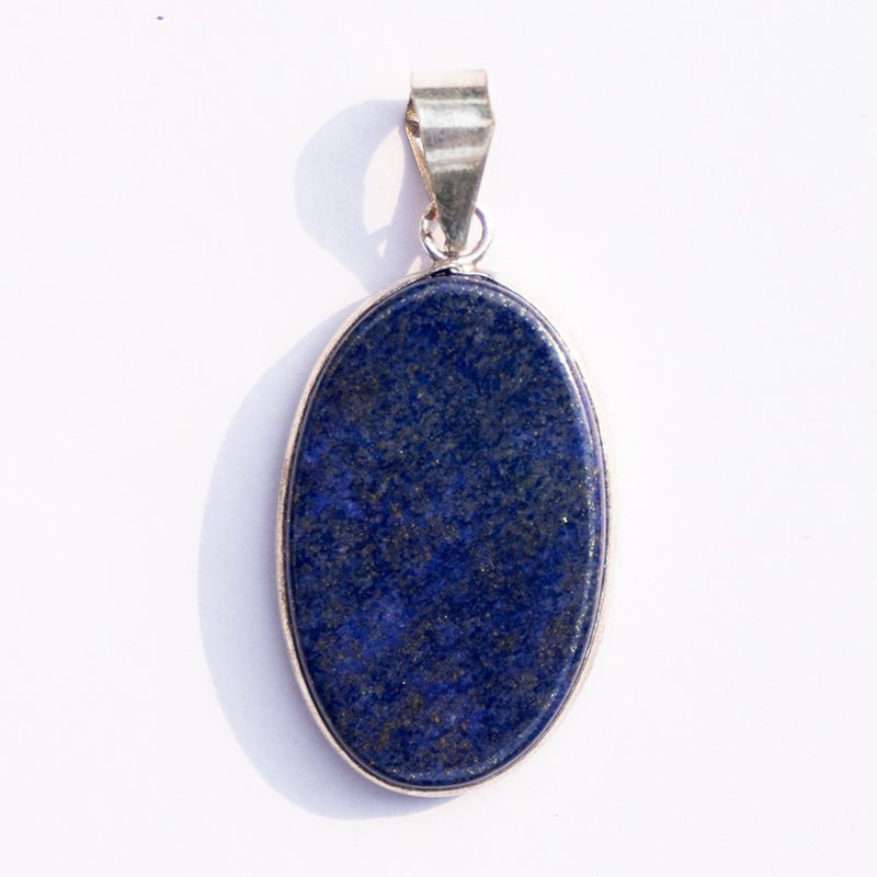 MantraMani Lapis Lazuli Crystal Fancy Pendant - Energized Vedic Gemstone Jewelry - MantraMani