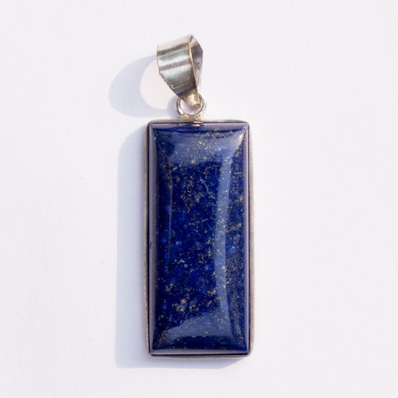 MantraMani Lapis Lazuli Crystal Fancy Pendant - Energized Vedic Gemstone Jewelry - MantraMani