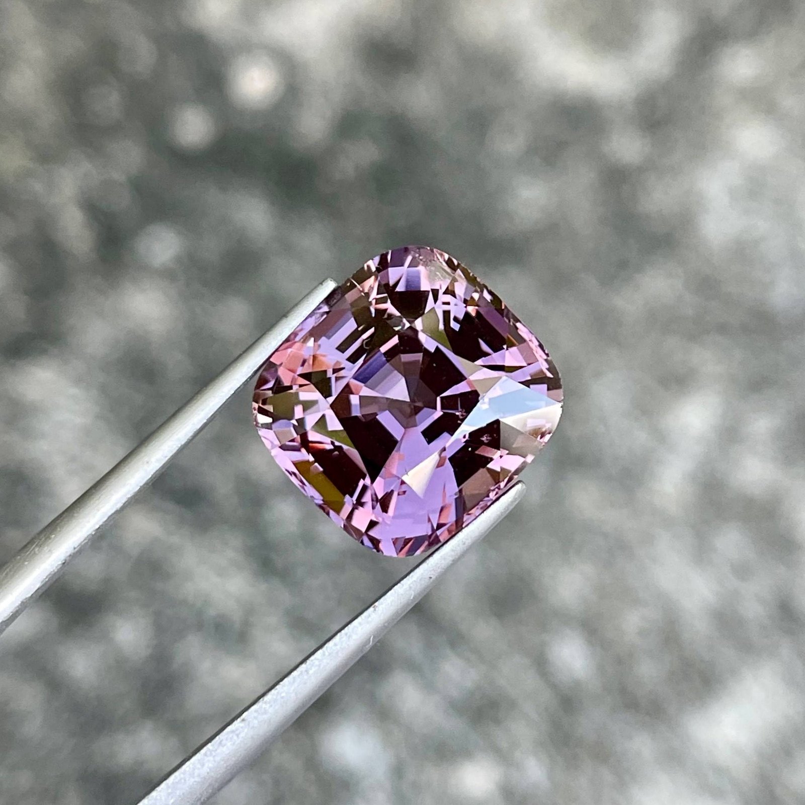 MantraMani Purplish Pink Spinel Cushion Cut Natural Loose Gemstone