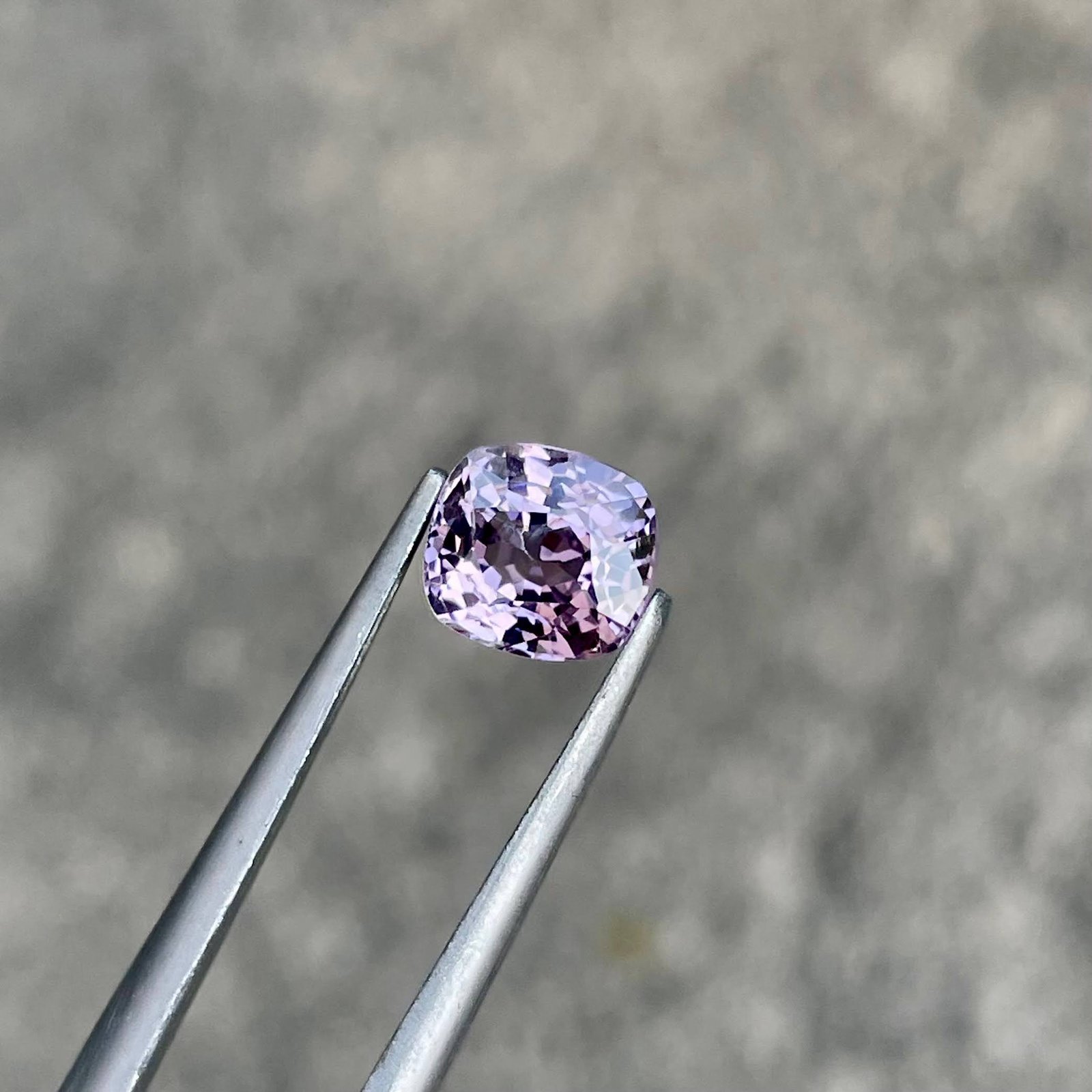 MantraMani 1.28 Carat Purplish Pink Spinel Cushion Cut Natural Loose Gemstone