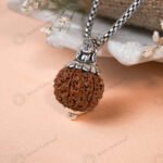 MantraMani Adiyogi Shiv 7 Mukhi Rudraksha Pendant - Energized Vedic Gemstone Jewelry - MantraMani
