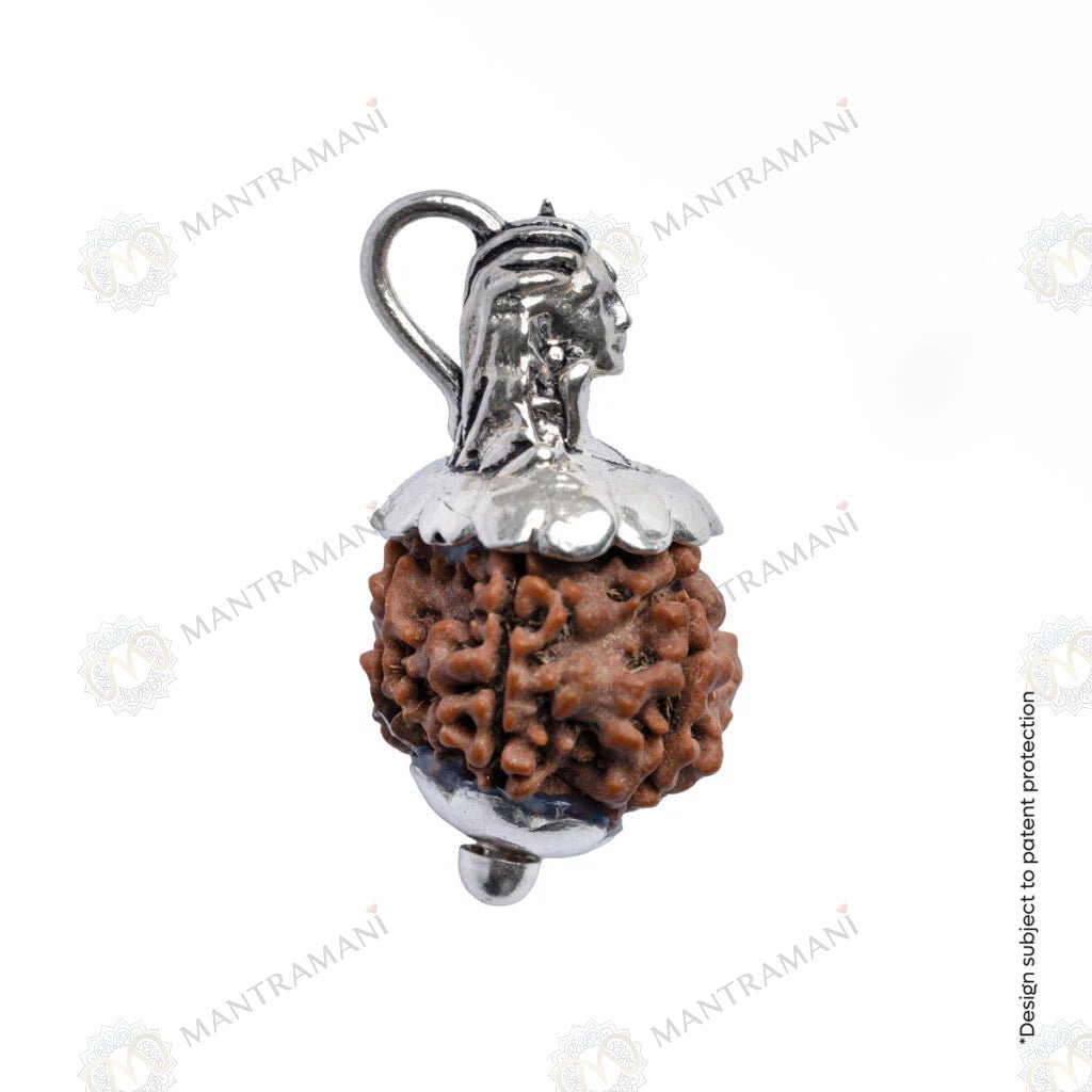 MantraMani Adiyogi Shiv 7 Mukhi Rudraksha Pendant - Energized Vedic Gemstone Jewelry - MantraMani