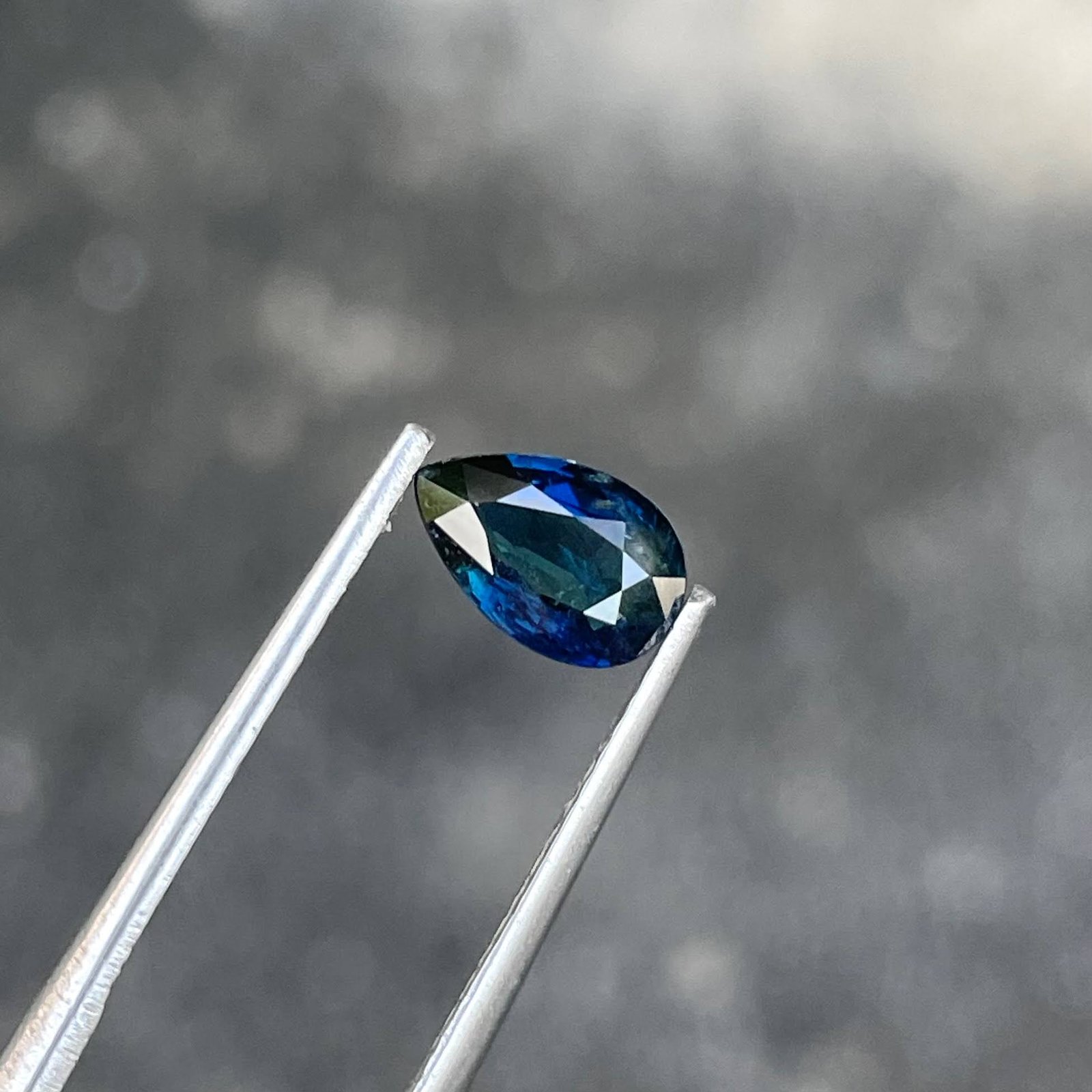 MantraMani 1.08 Carat Blue Sapphire Pear Cut Natural Loose Gemstone