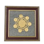 MantraMani® 7 Chakra Raw Pyrite Frame for Energy Balance & Wealth Flow with FREE Raw pyrite stone