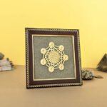 MantraMani® 7 Chakra Raw Pyrite Frame for Energy Balance & Wealth Flow with FREE Raw pyrite stone