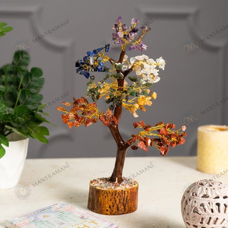 MantraMani 7 Chakra Crystal Tree - Energized Vedic Gemstone Jewelry - MantraMani